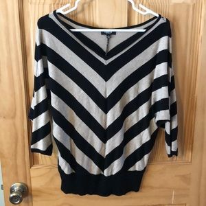 Chevron striped dolman sweater
